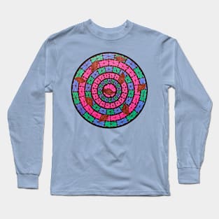 Handmade colorful floral mandala pattern Long Sleeve T-Shirt